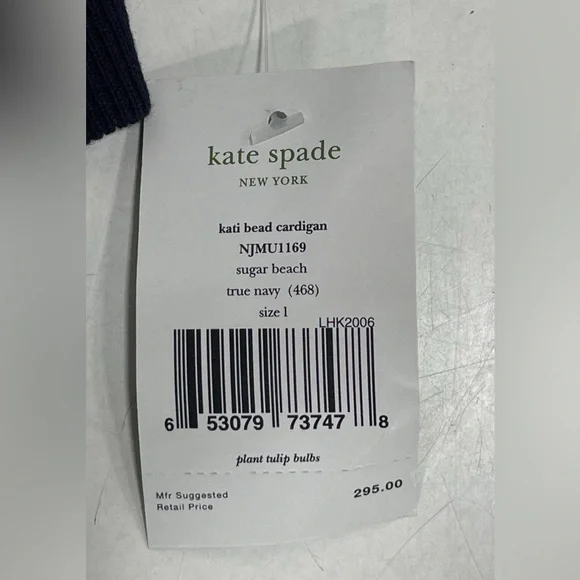 Kate Spade Navy Cardigan with Beaded Details - Picture 6 of 6